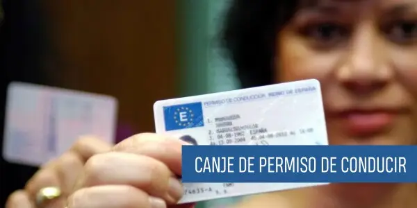Canje del permiso de conducir